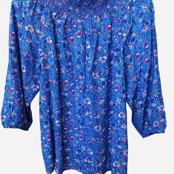 J. Jill Floral Blue Women's Top - Picture 2 of 7